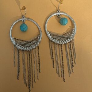 Silver and Turquoise Dangle Earrings